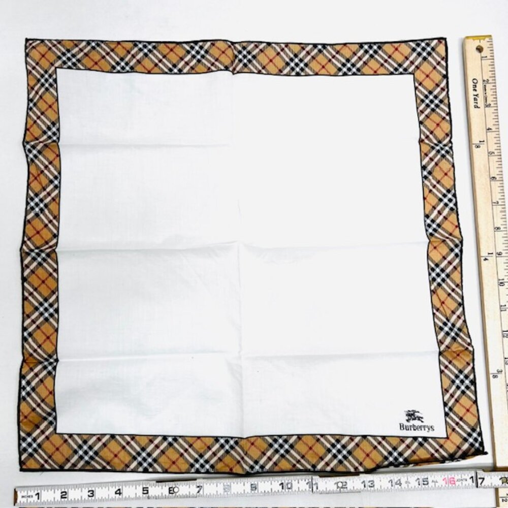 New Men/Women  BURBERRY Handkerchief Nova Check Set of Two 17"-19" 100％Cotton(31 - Picture 11 of 15